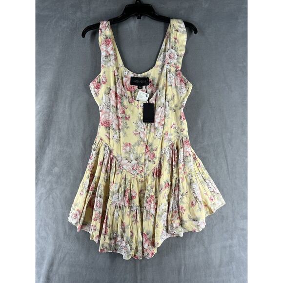 Vanessa Mooney THE ELISABETH ROMPER DRESS YELLOW ROSE Size X-Large - Picture 2 of 8